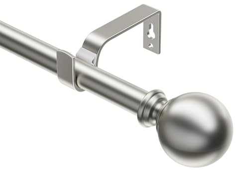 Gardinenstange Ausziehbar 76-135 CM, 19 MM Durchmesser Vorhangstange, Gardienenstange füR Gardinen mit öSen, Metall Gardinenstangen mit Halterung und Rundkappen, füR Balkon, KüChe, Wohnzimmer, Satin