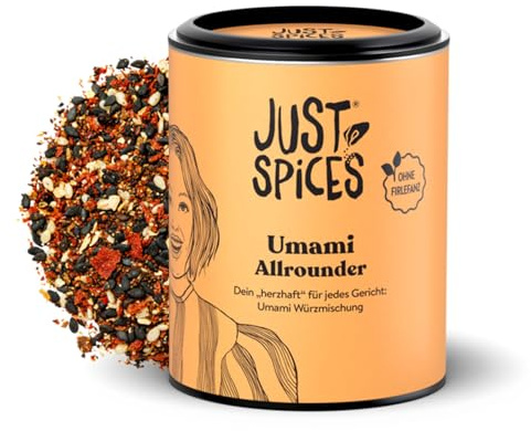 Just Spices Umami Allrounder I Soßen, Fleisch, Gemüse & mehr herzhaft würzen I Gewürzdose, 55 g