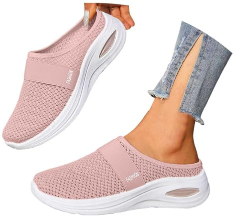 pvucpot Ciabatte Sneakers Donna Slip On Ultra Leggere - Pantofole Comode con Rete Quattro Stagioni - Sandali Comfort Interno Esterno Traspiranti con Suola Rialzata Antiscivolo