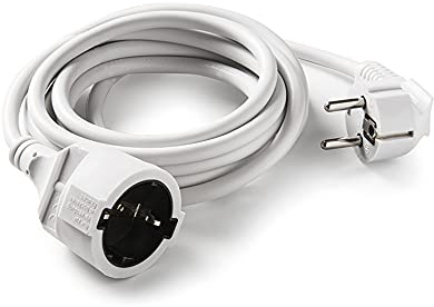 FAMATEL – Cable alargador blanco | 2 metros | Corriente para Exteriores | Protección Infantil | Blanco