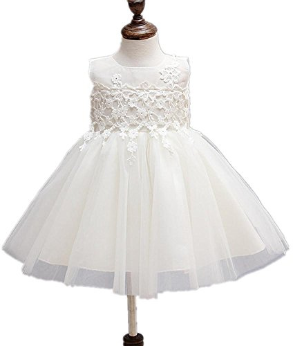 Floral Applique marfil 5 capas recién nacidos flores niña bautizo vestido 1232b blanco marfil Talla:18-24 meses