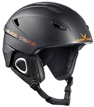 BLACK CREVICE Kitzbühel Casco da sci I Casco da sci design sportivo in diversi colori I Casco da sci uomo & donna I Casco in policarbonato I Casco da sci traspirante (L, nero/arancia)