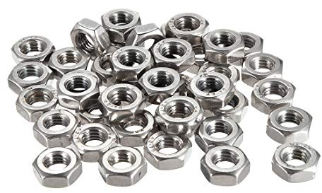 sourcing karta Hexagonal muttrar Hexagon grov mutter metrisk gänga M2,5 x 0,45 mm kolstål 200 st (silver)