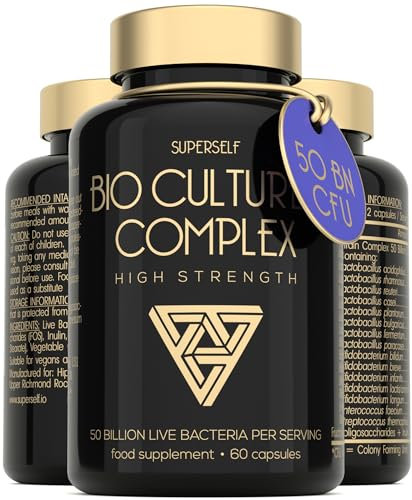 Probiotics Complex 50 Billion CFU - Bio Cultures Probiotics for Gut Health - Vegan Probiotic Supplements for Women Men Adults - 60 Acid-Resistant Capsules - 15 Strains with Prebiotics & Acidophilus