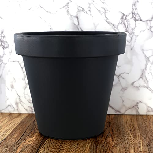 GEEZY Large Plastic Flower Pot - Durable Anthracite Plant Pot for Indoor & Outdoor Use, Lightweight Garden Pots, 35x35x31 cm, Easy Maintenance, Stylish Planter for Home & Patio Decor