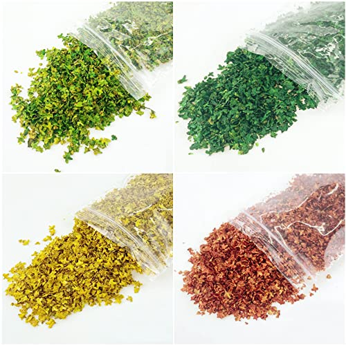 Cayway 4 Paquete Modelo de Paisaje de Hojas, 4 Colores Hojas de Simulación en Miniatura para para Tren Paisaje Ferroviario