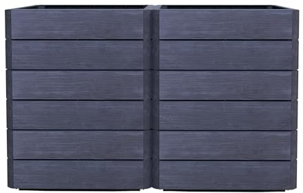 Garantia Ergo Vario 2 Hochbeet Wood, inkl. Flora Wassersparsystem - Blumentopf, Hochbeete für Garten, Pflanzkübel Groß Außen, Blumenkasten, Blumentopf Hoch, Blumenkübel, Blumenkübel Outdoor