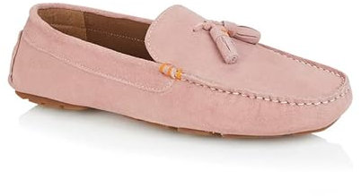 Silver Street London Jackson Mocassins d'été à enfiler en daim pour homme, rose, 46 EU