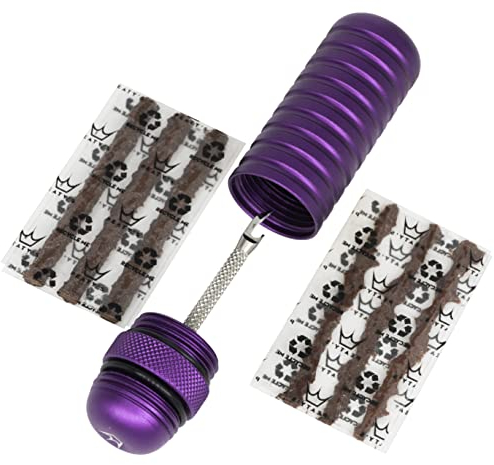Peaty's Tubeless Bike Tyre Puncture Repair Plugger Kit - For MTB, Road & XC Bicycle Tyres - Unique Single-Sided Fork, For Rapid Puncture Repair To Fix Punctures Fast - 3x 3mm & 1.5mm Plugs - Violet