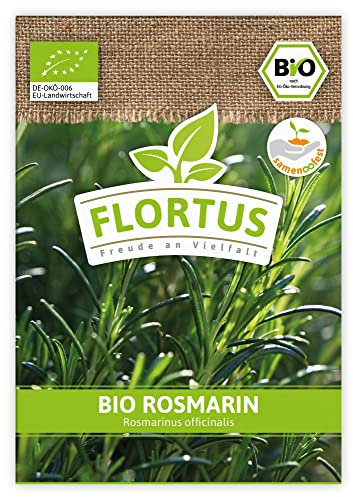 FLORTUS BIO Rosmarin | Kräutersamen | Rosmarinsamen | Samen zur Anzucht für Garten, Balkon, Küche & Fensterbank