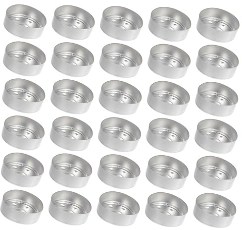 STOBOK Contenants à Bougies Chauffe-plat en Aluminium 6x2 Cm, Lot de 50 Pièces, Porte-bougie Cire, Accessoires DIY pour Fabrication de Bougies, Utilisation Maison et Loisirs Créatifs,