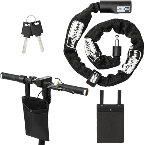 eMjollRay Fahrradschloss, E Scooter Schloss, Robustes Kettenschloss Fahrrad mit 2 Schlüsseln, 6 mm Stärke*80cm, Anti-Diebstahl Bike Lock für E-Scooter, Fahrräder, Ebike, Motorräder, Kinder Fahrrad