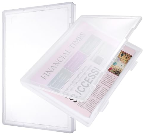 JIANTA 2 Pack Archivbox A4 Dokumentenbox Aufbewahrungsbox mit Deckel aus Plastik Kunststoffbox für Papieraufbewahrung, Klassenzimmer Organisation, Bastelarbeiten, Dokumente, Künstlerbedarf, Puzzle