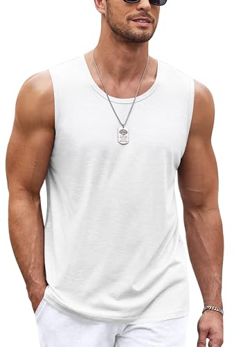 COOFANDY Men's Tank Top Sleeveless Shirt Lightweight Fitness Muscle Shirt Quick-Drying Gym Undershirt Sleeveless Functional Shirt for Men, M