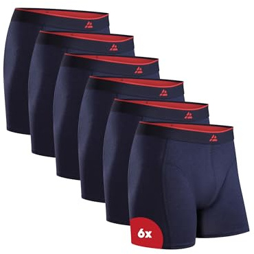 DANISH ENDURANCE 6er Pack Bambus Boxershorts Herren, Superweich & Elastischer Bund, Ohne krazenden Zettel, Atmungsaktiv, Unterhosen Herren mit oder ohne Eingriff Marineblau L