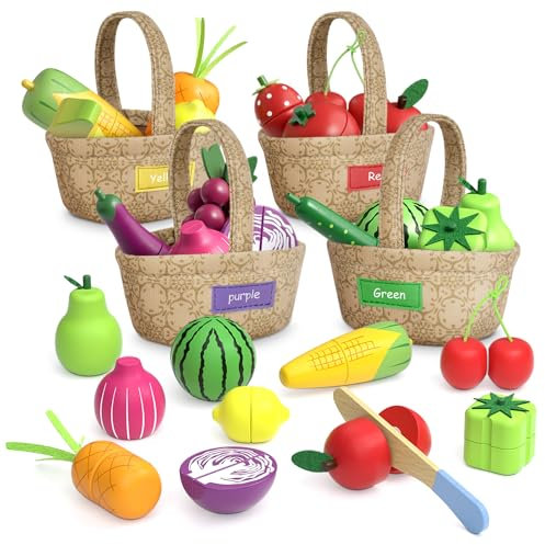 Kaufladen Zubehör Holz, Kinderküche Zubehör Spielküche Zubehör Holzspielzeug ab 3 Jahre, Kaufmannsladen Zubehör Küchenspielzeug für Kinder ab 3 4 5 6 Jahre, Küche Spielzeug Holz für Mädchen Jungen