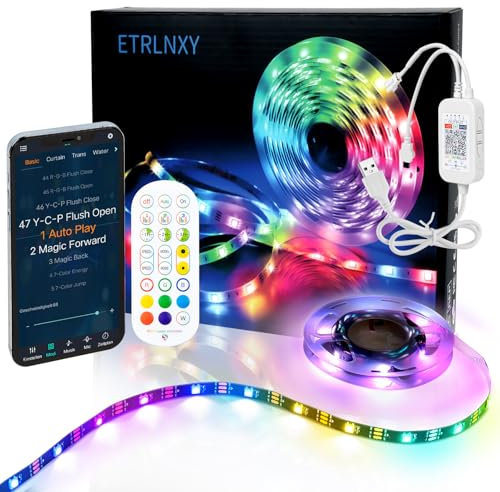 RGBIC LED Strip 4M LED TV Hintergrundbeleuchtung Traumcolor for 55 bis 70 zoll TVs Smart LED Backlight, App und Fernbedienung, Sync mit Musik, USB Led Eingebaut-IC Beleuchtung for TV Dekoration Party