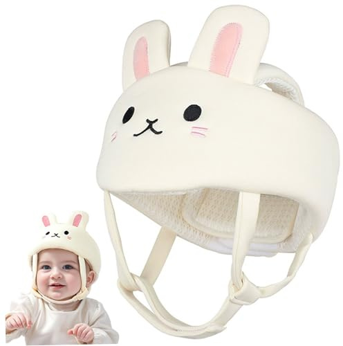 Baby Safety Helmet Adjustable Anti-Collision Soft Cute Cartoon Bunny Baby Head Protector for Crawling Walking, Safety Helmet