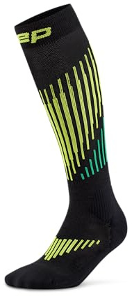 CEP TOURING MERINO SKISOCKEN HERREN TALL 3.0 – Leistungsstarke Skisocken aus Merinowolle für Touren & Wintersport – Komfortable Skistrümpfe Herren mit optimaler Passform - Black/Lime, IV