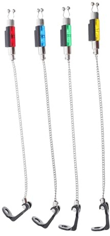 Toyvian 4 Pièces Indicateurs de Carpe Chaînes Silencieuses Réglables sans Lumière Accessoires Robustes Résistants Aux Intempéries pour Alarme Morsure Pêcheur