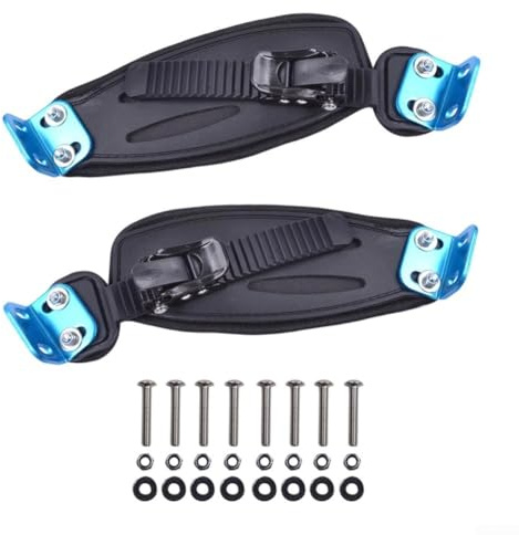 Bandas de pie para monopatín de montaña, bandas ajustables para la mayoría de patinetas de montaña y longboards todoterreno para mejorar la seguridad y la estabilidad (botones azules)