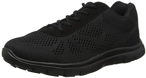 Get Fit Womens Mesh Running Trainers Athletic Walk Gym Shoes Sport Run - Black/Black - 8-41 - CD0047