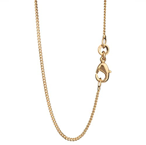NKlaus cadena de rizo 50cm cadena de rey 1,10mm chapado en oro de 18K 750 amarillo 5509