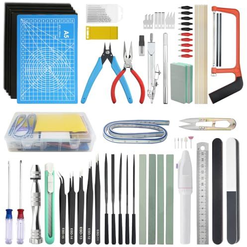 WMYCONGCONG 80 PCS Gundam Model Tools Kit Modeler Basic Tools Hobby Building Tools Kit for Buildings Cars Airplanes Model Assemble Building Repairing and Fixing