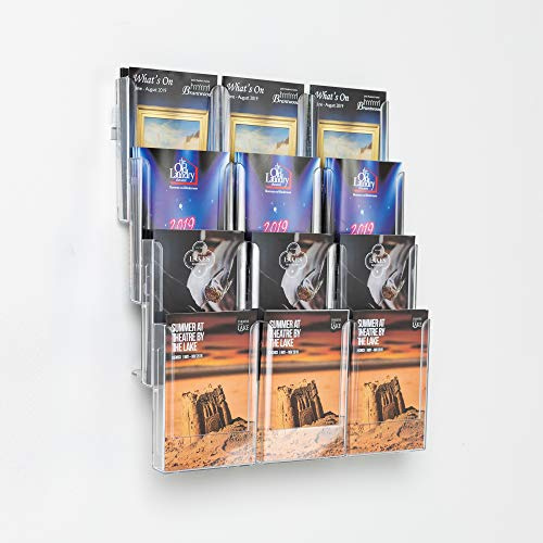 Wonderwall Leaflet Holder | Leaflet Display & Dispenser | Wall Mounted | Expanda-Stand System | Clear Pockets | Ideal for Reception Areas | 12 X A5 pockets