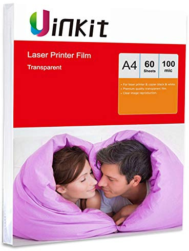 A4 Overhead Projector Film - 60sheets OHP Film Transparent Sheets for Laser and Copier Printing Uinkit