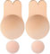 Memoryee Women's Push Up Adhesive Silicone Invisible Rabbit Bra Reusable Lifting Bra Cups Nipple Cover/Beige-1Pair/XXL(F/G Cup)