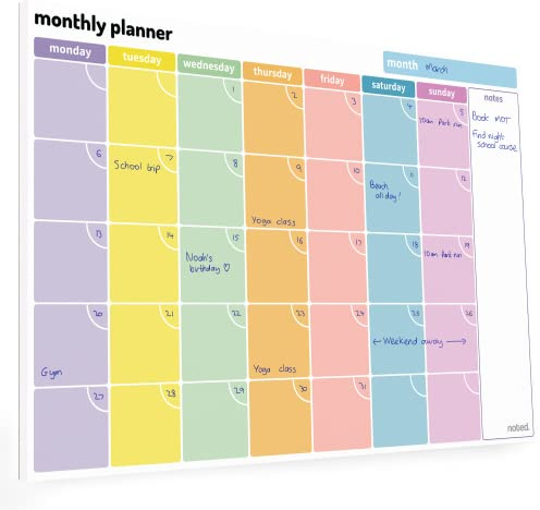 Monthly Planner Pad – A4 Undated Calendar and Scheduler – 52 Journal Sheets with Colour Coded Days and Notes area. For work home and study revision – 100gsm paper (Single Pack)