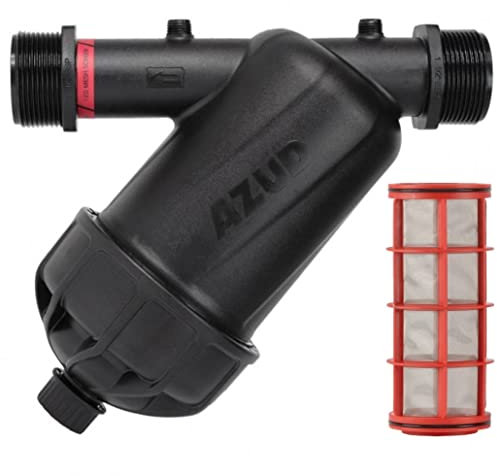 Filtro de Malla 1½ para Tuberia 50mm. Incluye Tapón de Vaciado. Riego por Goteo. Capacidad Filtrado 120 Mesh. Fabricado en Europa. Filtro Azud Modular 100, Sistema de Filtración para Agricultura