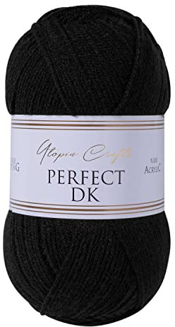 Utopia Crafts DK Double Knitting Yarn, 100g (Black)