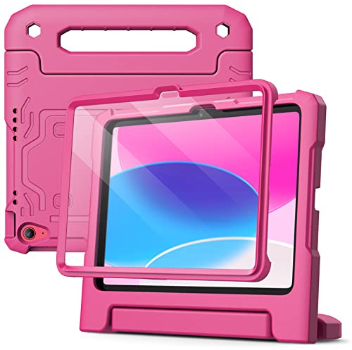 JETech Funda Niños para iPad (A16) 11.ª/10.ª Generación (2025/2022) con Protector Pantalla Incorporado, Antigolpes Asa Soporte Tableta Carcasa Infantil (Ciruela)