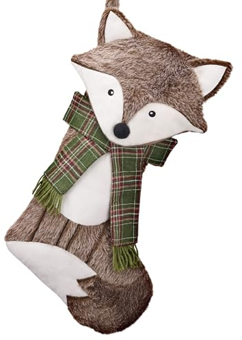 Valery Madelyn Fuchs Nikolausstrumpf Große,21 Inch/54cm Weihnachtsstrumpf zum Befüllen und Aufhängen für Kamin,Nikolausstiefel für Weihnachtsdeko,Kinder