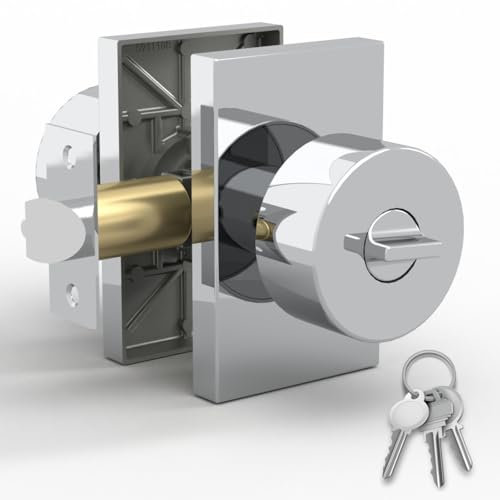 Mega Handles Pomo de puerta de entrada I para entrada, entrada y baño, diseño reversible resistente, se adapta a todos los tamaños de puerta estándar, tornillos incluidos, cromo pulido (paquete de 1)