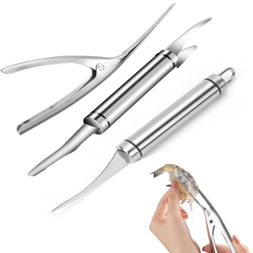 BINQILIN 3 Pièces Couteau à Crevette éPlucheur De Crevettes Couteau Multifonctionnel de Ligne de Crevette 5 en 1 Shrimp Line Knife pour des Produits Tels Que