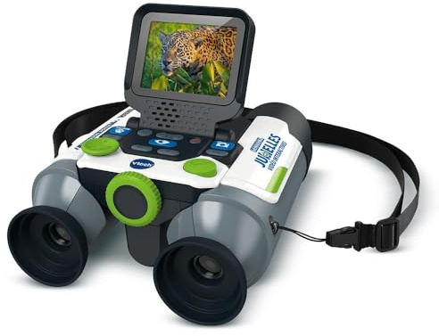 VTech - Genius XL Jumelles Vidéo Interactives, Jumelles Enfant 10x21 avec Écran Couleur, Photos et Vidéos de la BBC, Jouet Scientifique Éducatif, Cadeau Enfant Dès 5 Ans - Contenu en Français