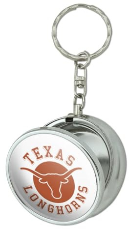 GRAPHICS & MORE University of Texas Classic Retro Stamp Portable Travel Size Pocket Purse Ashtray Keychain with Cigarette Holder