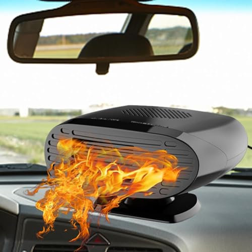 Umllpet Heizlüfter, Auto Heizung 12 V, 2 in1 Heizlüfter Defroster, Tragbare Autoheizung, Anti-Beschlag Auto Defogger mit Plug-in Zigarettenanzünder, Windschutzscheibe Defroster, Auto-Heizung Kit