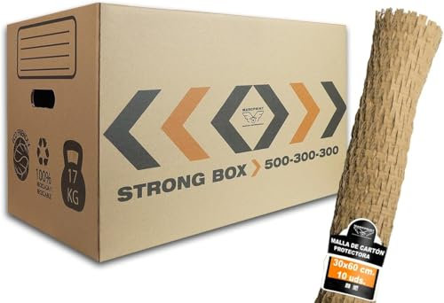 MARCPRINT Lot de 20 Boite carton de Demenagement - Boite Rangement Carton Réutilisables Renforcés et résistant - Carton Demenagement Grand Format (20 boîtes + filet de protection)