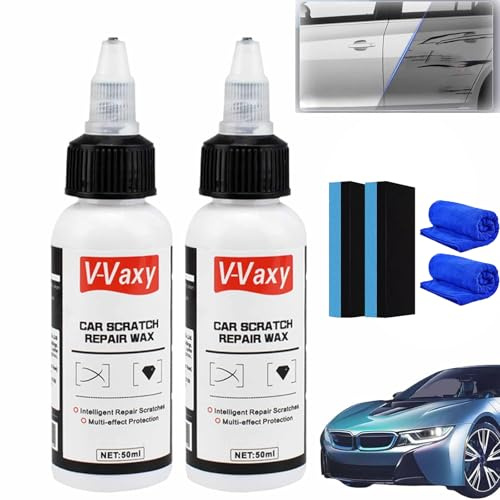 V-Vaxy Car Scratch Repair Wax, 1.7Fl Oz V-Vaxy Coating, Auto Intelligent Repair Scratcher Polishing Paste, Car Buff Out Scratch, Car Scratches Repairing & Polishing Wax Paint Restorer (2Pcs)