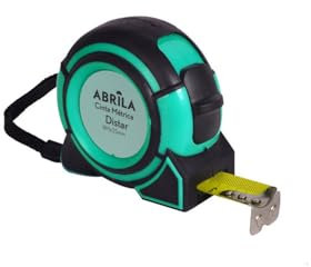 Cinta métrica 8m x 25mm con bloqueo, enganche magnético y clip para cinturón cinta métrica ergonómica con revestimiento antideslizante negro/verde