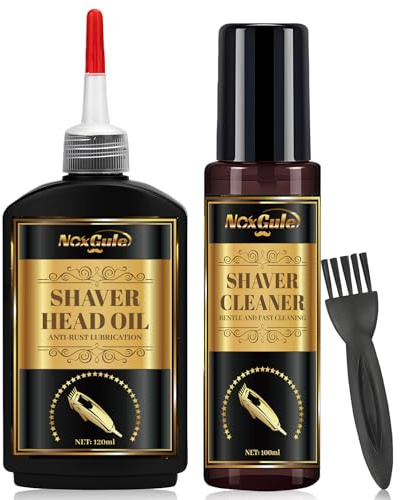 NoxGule Huile Tondeuse Cheveux Nettoyant Rasoir, Huile pour Tondeuse à Cheveux, Désinfectant Tondeuse Cheveux, Lubrification, Prévention Rouille, Résistance à L'usure et Durée de vie Prolongée Lame