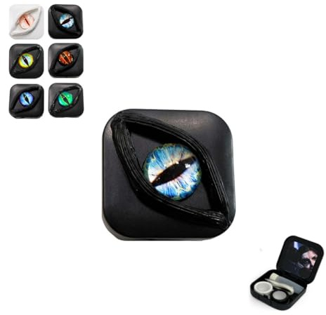 Devil's Eye Contact Lenses Box, Color ContactLens Removal Kit, Portable Contact Lens Case For Travel Kit Box, Fancy Halloween Gifts Eyes PersonalityBox, Eyes Storage Travel Portable Lens B-ox