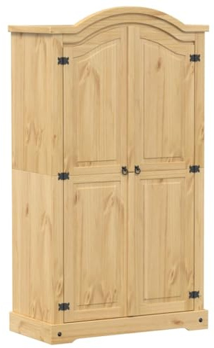 Emmtore Armario Corona Madera Maciza de Pino 102x52x186 cm, Armario de almacenaje