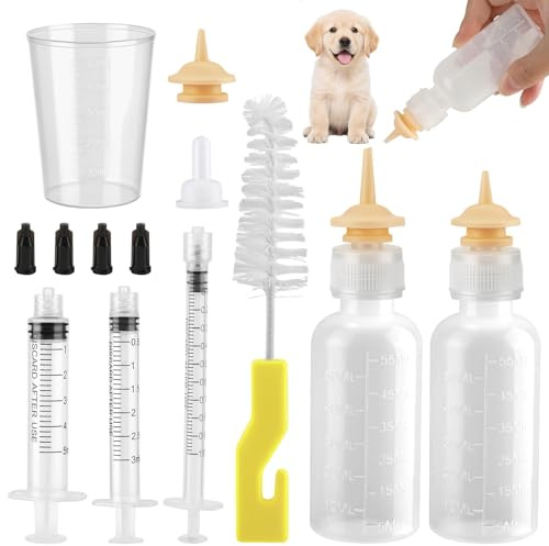 2 Pcs Biberon Chaton Non Sevré, avec 3 Injecteurs De Nourriture, pour Chiot