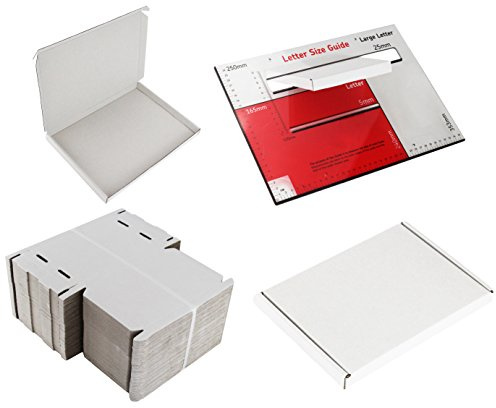 MEG4TEC 20 Pack White Cardboard Shipping Boxes C5 A5 PIP Large Letter Postal Mailing Box - Internal Size: 22.5cm x 16cm x 2cm