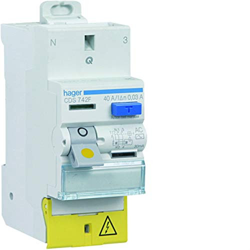 interrupteur différentiel hager - 63a - 300 ma - 2 pôles - type ac - vis / vis - bc